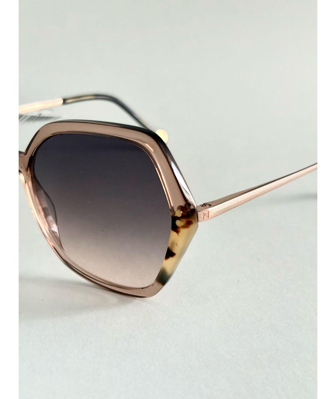 CAROLINA HERRERA Бежевые пластиковые солнцезащитные очки, фото 7