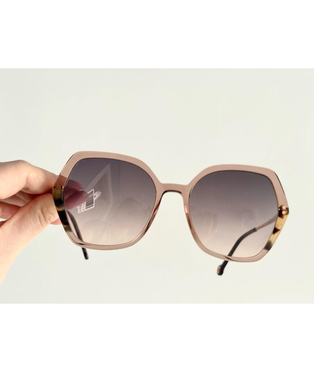 CAROLINA HERRERA Бежевые пластиковые солнцезащитные очки, фото 8