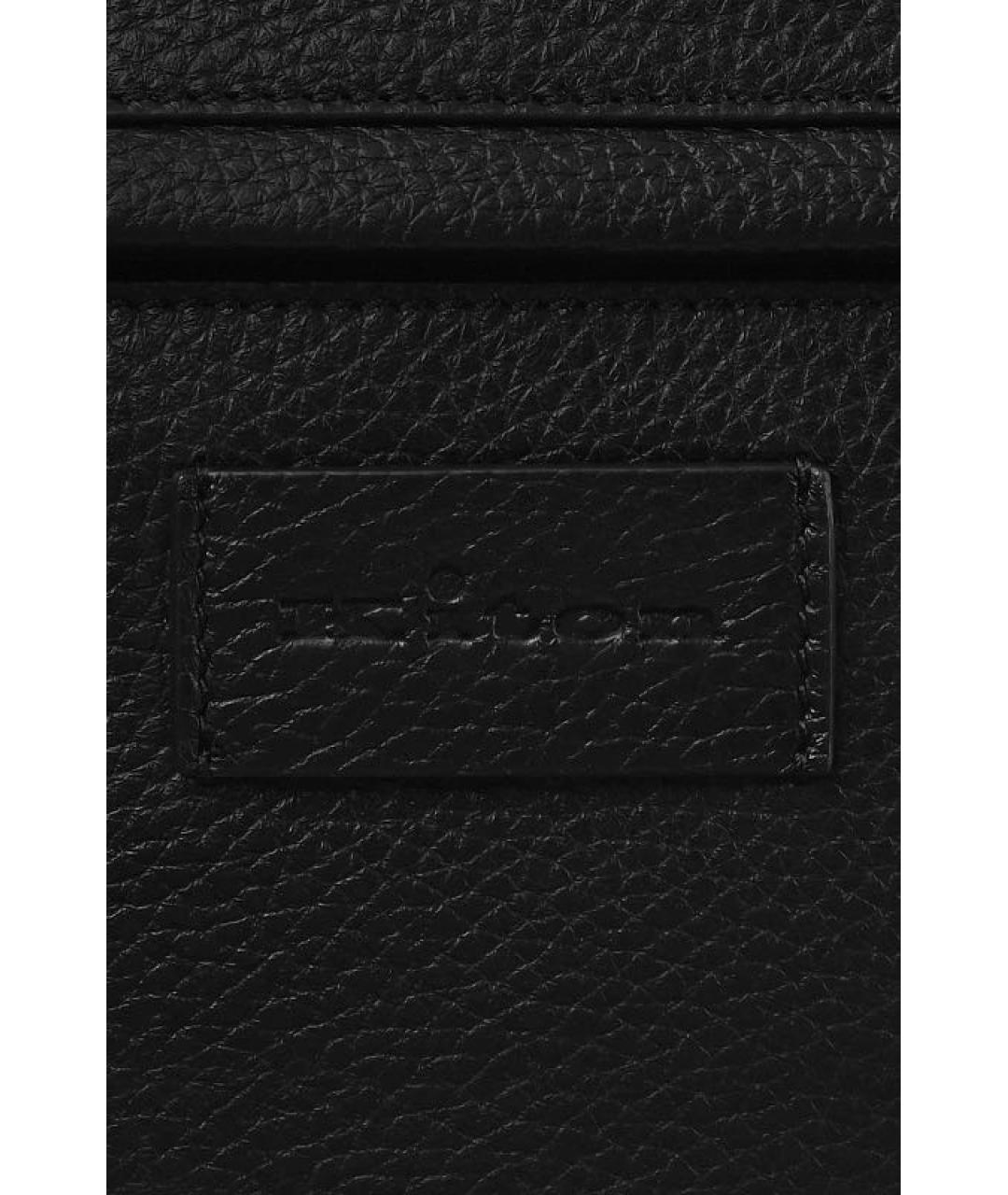KITON Черная кожаная барсетка, фото 4