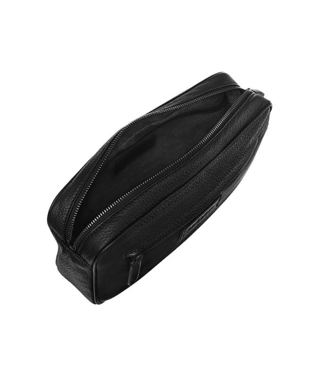 KITON Черная кожаная барсетка, фото 3