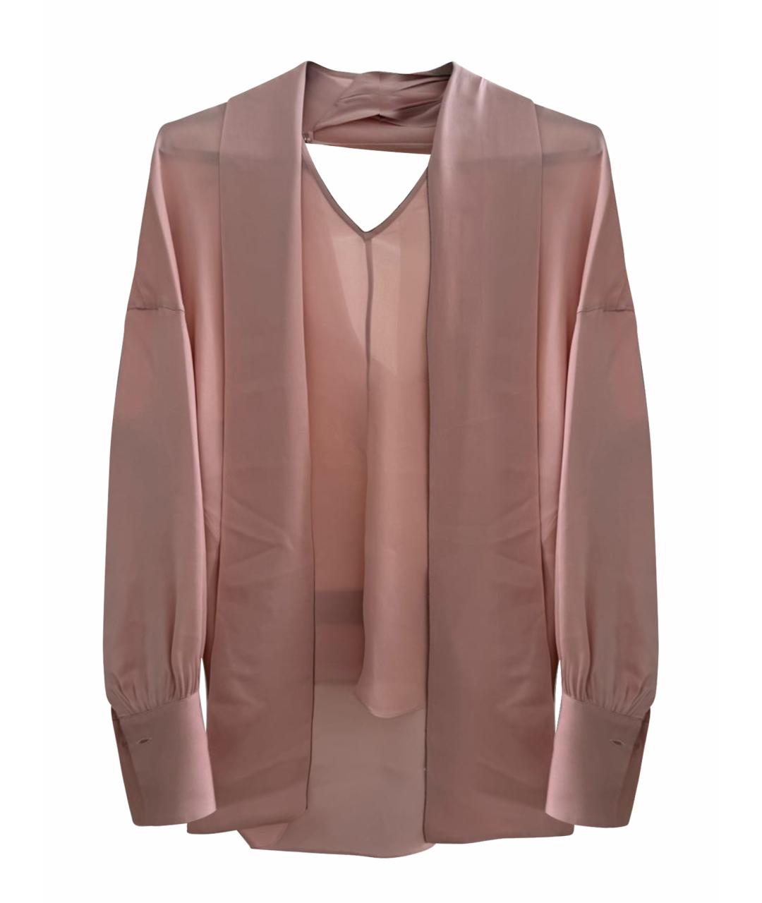 BRUNELLO CUCINELLI Розовая шелковая блузы, фото 1