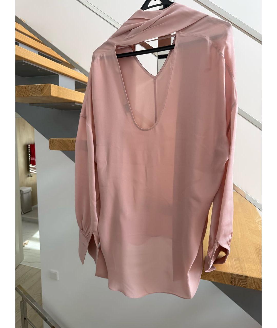 BRUNELLO CUCINELLI Розовая шелковая блузы, фото 2