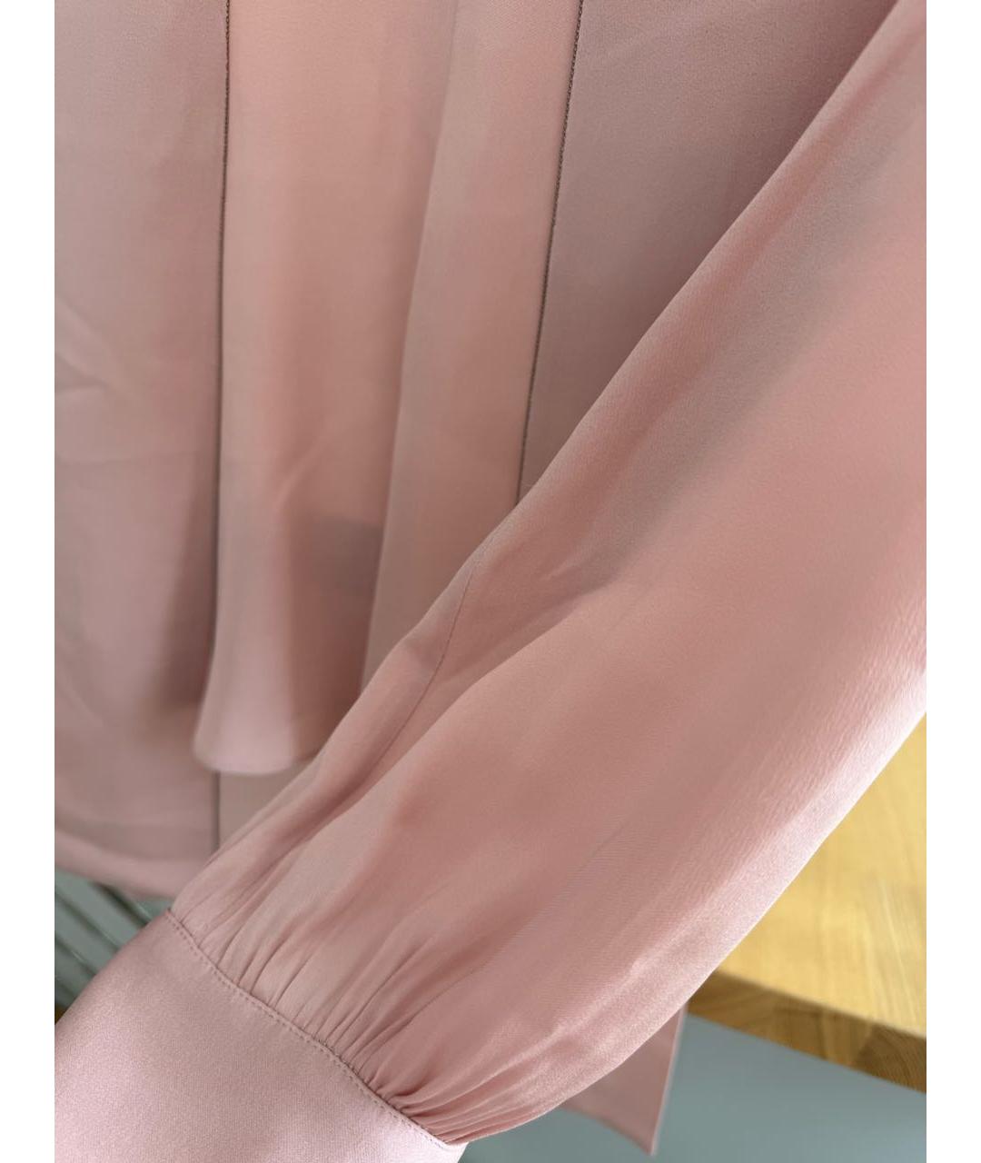 BRUNELLO CUCINELLI Розовая шелковая блузы, фото 4