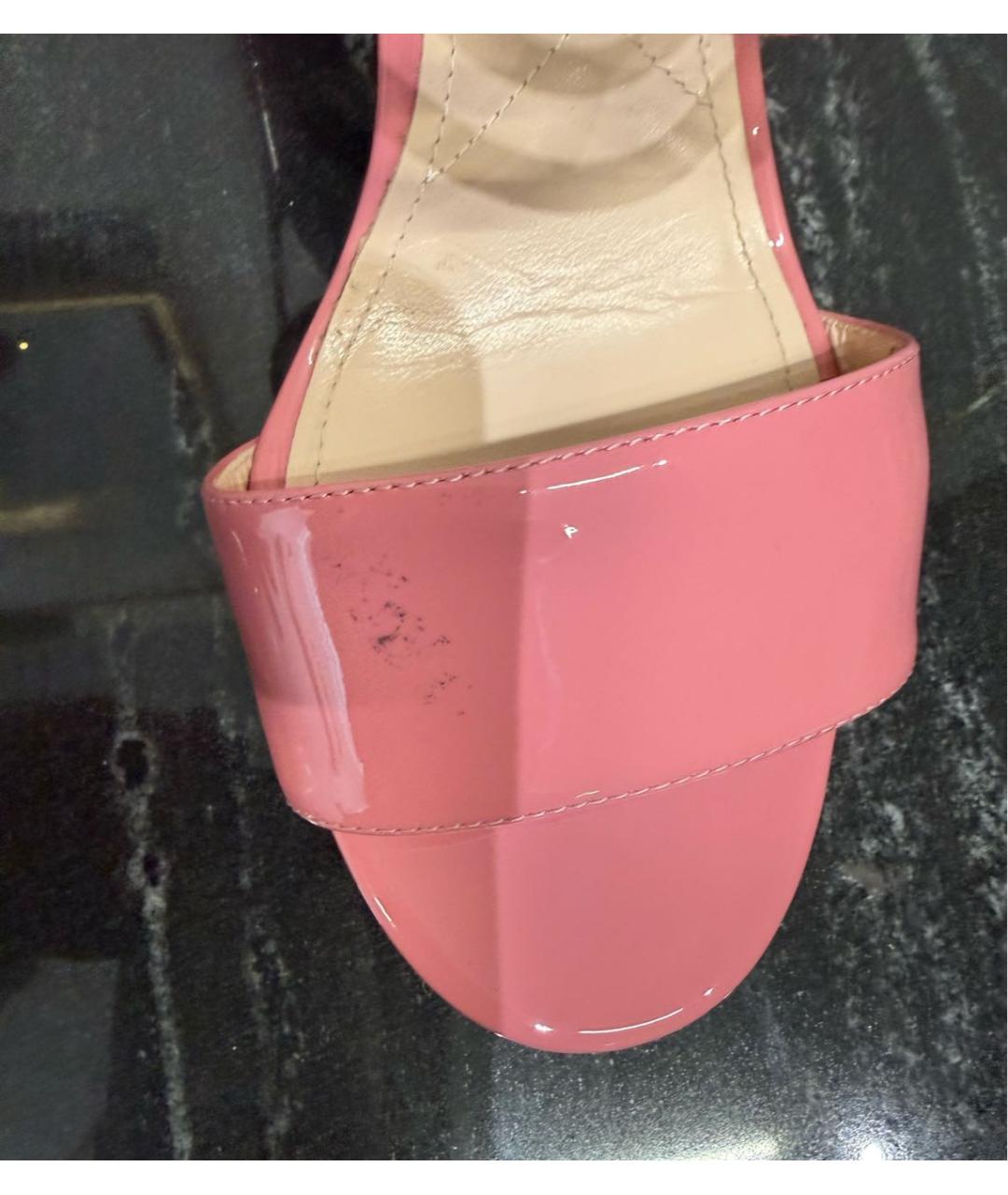 PRADA Розовые босоножки из лакированной кожи, фото 5