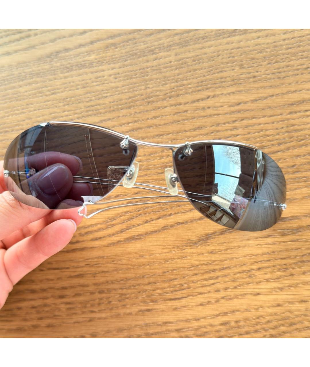 CHROME HEARTS Серебряные металлические солнцезащитные очки, фото 6