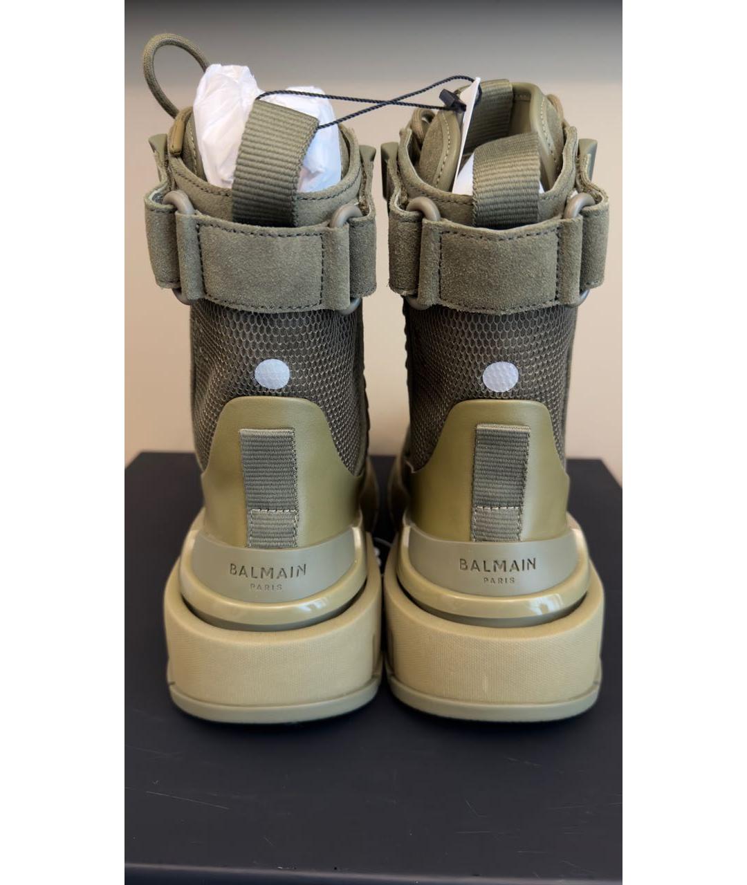 BALMAIN Хаки замшевые высокие ботинки, фото 4