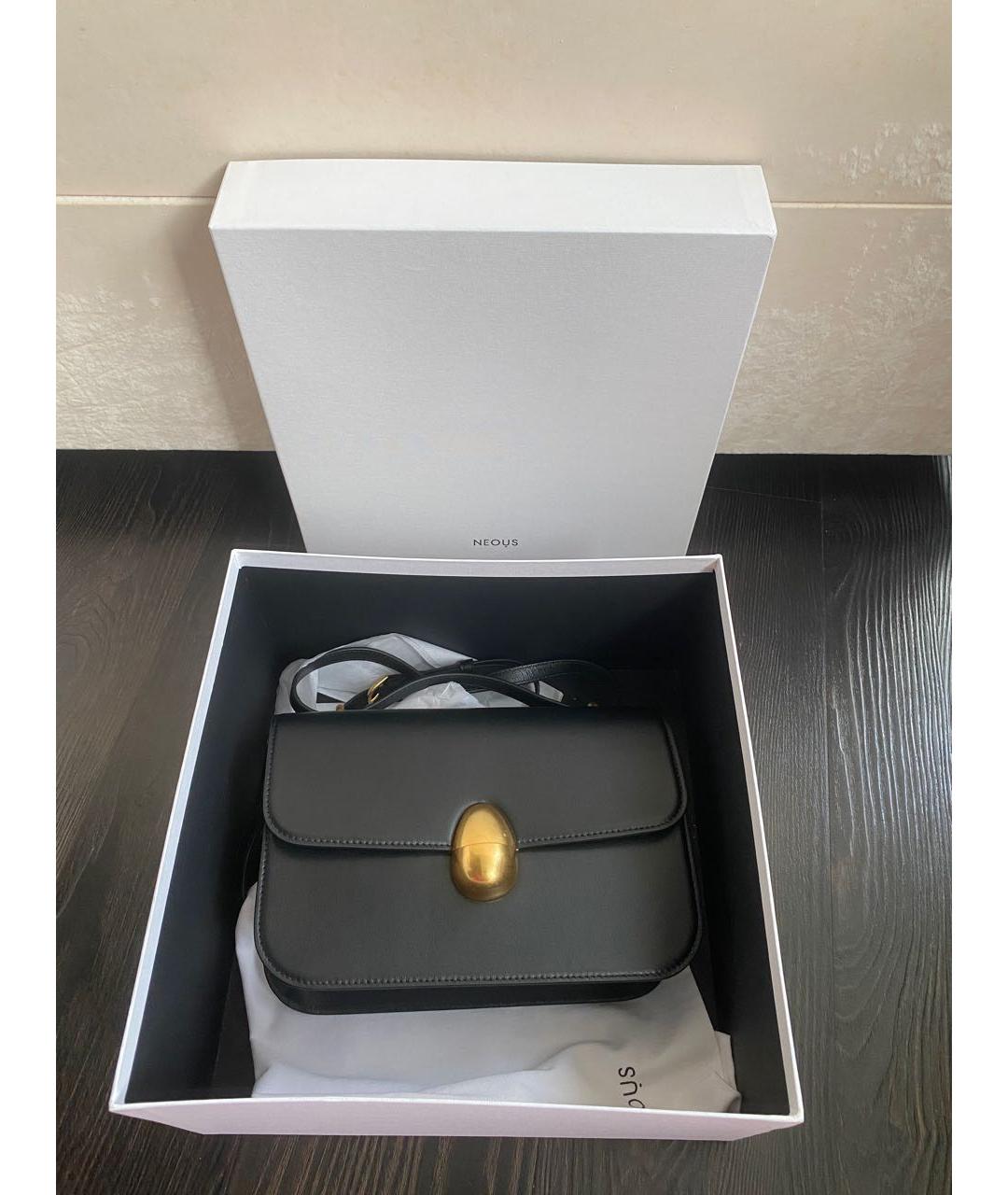 NEOUS Черная кожаная сумка через плечо, фото 7