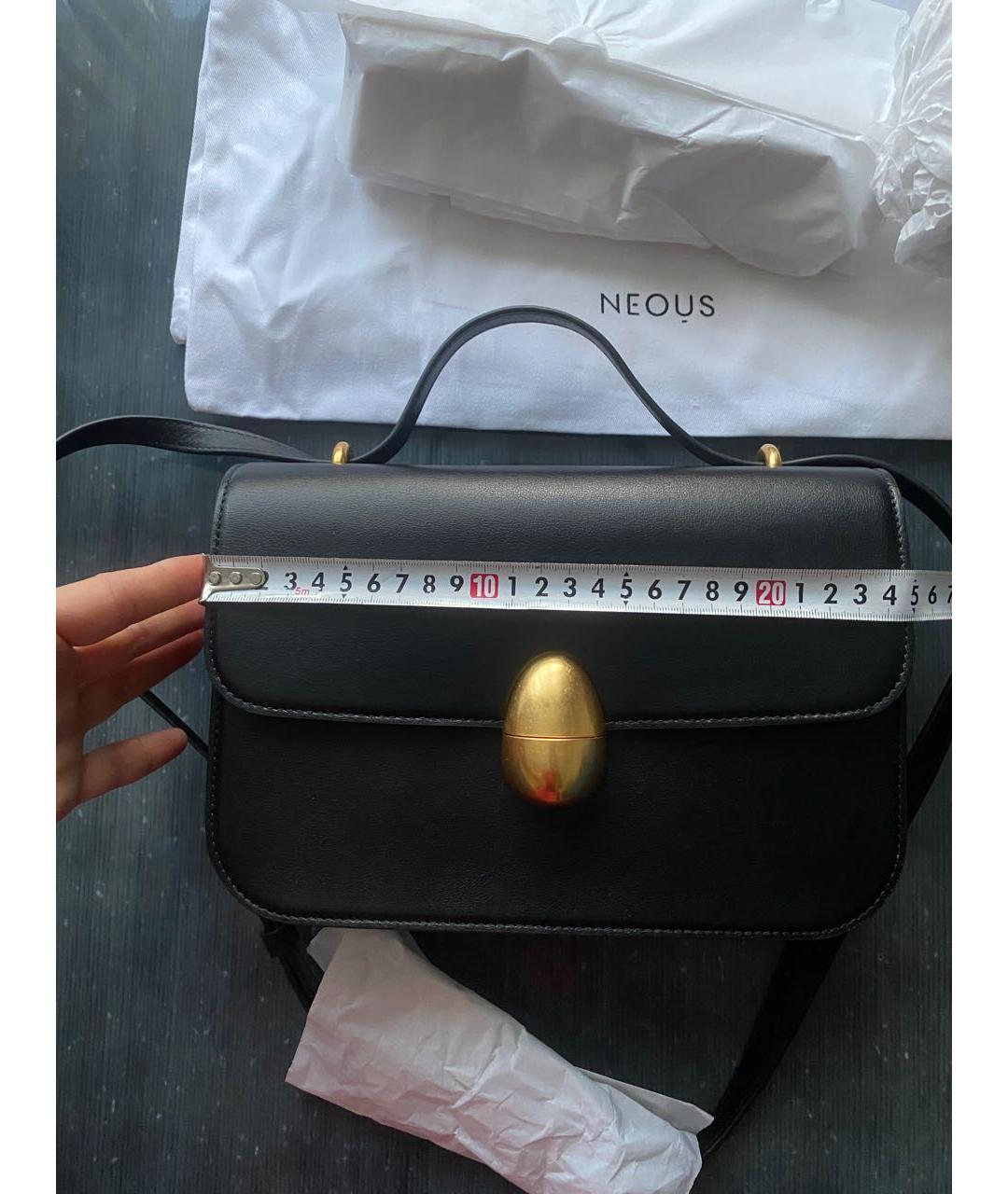 NEOUS Черная кожаная сумка через плечо, фото 6