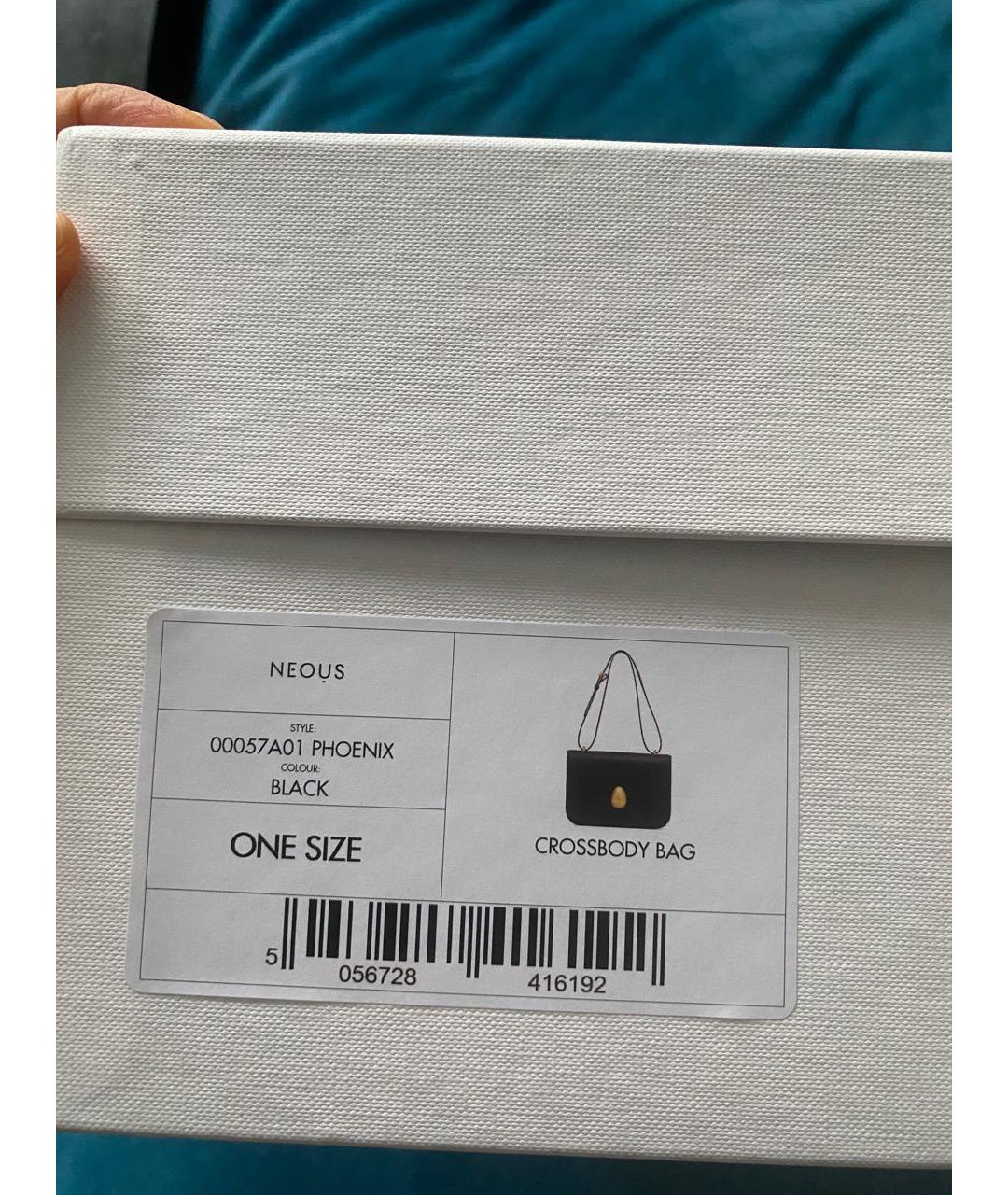 NEOUS Черная кожаная сумка через плечо, фото 8
