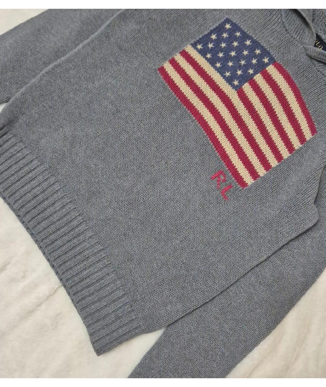 POLO RALPH LAUREN Серый хлопковый джемпер / свитер, фото 6