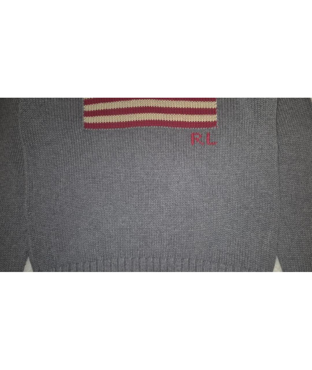 POLO RALPH LAUREN Серый хлопковый джемпер / свитер, фото 9