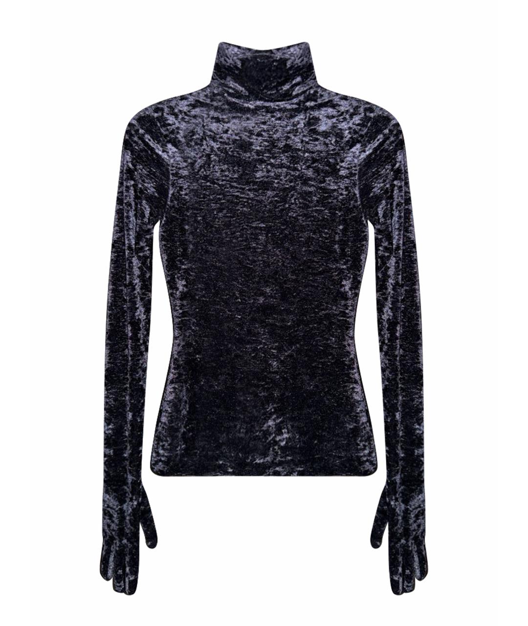 VETEMENTS Черная бархатная водолазка, фото 1