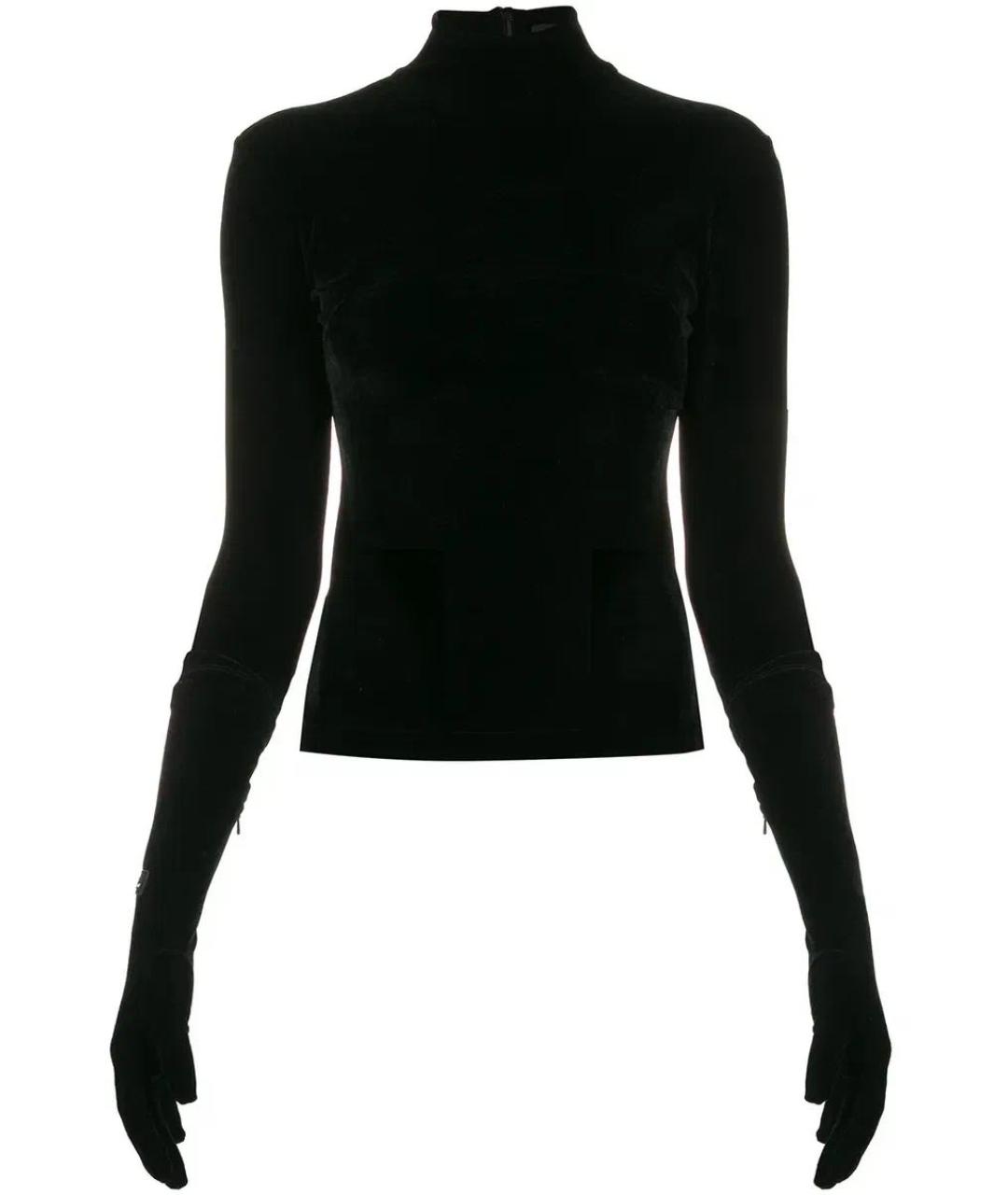 VETEMENTS Черная бархатная водолазка, фото 3