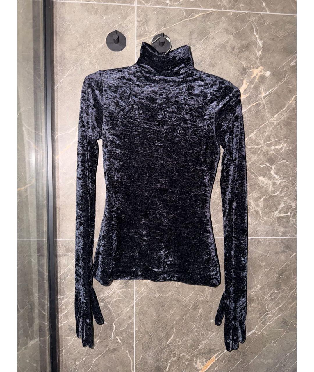 VETEMENTS Черная бархатная водолазка, фото 7