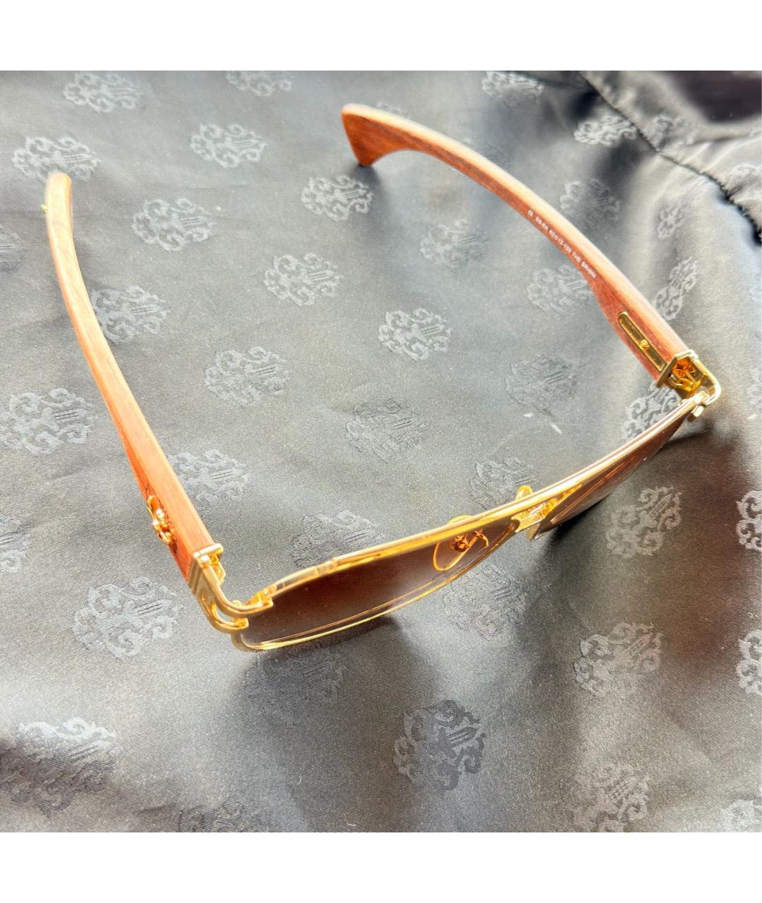 CHROME HEARTS Коричневые деревянные солнцезащитные очки, фото 3