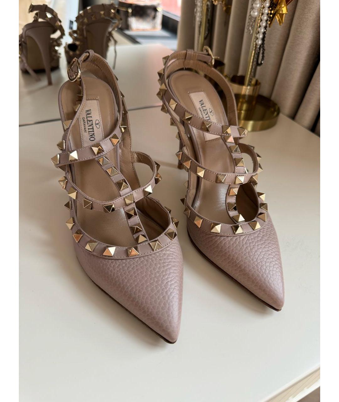 VALENTINO Бежевые кожаные туфли, фото 6