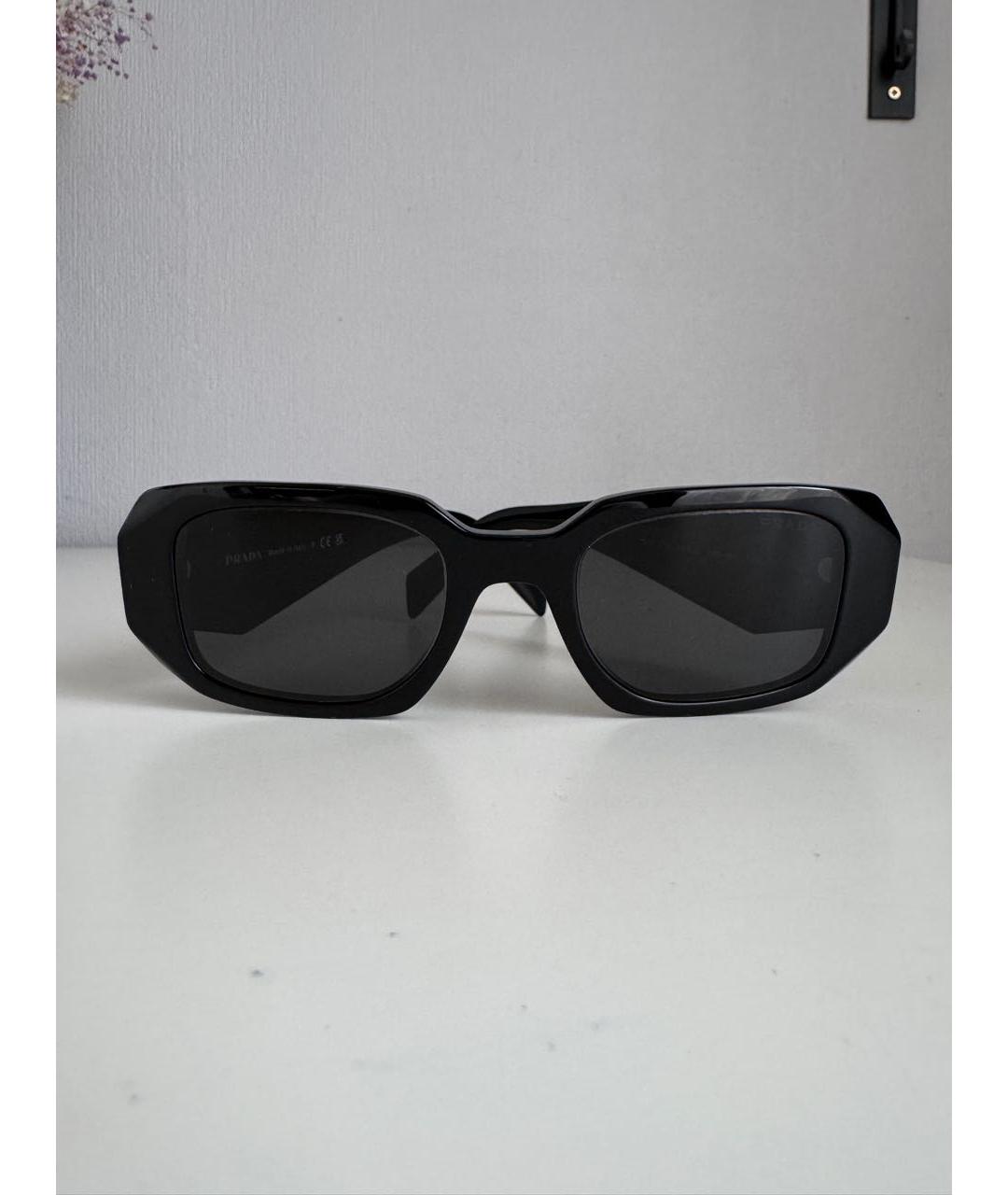 PRADA Черные пластиковые солнцезащитные очки, фото 8