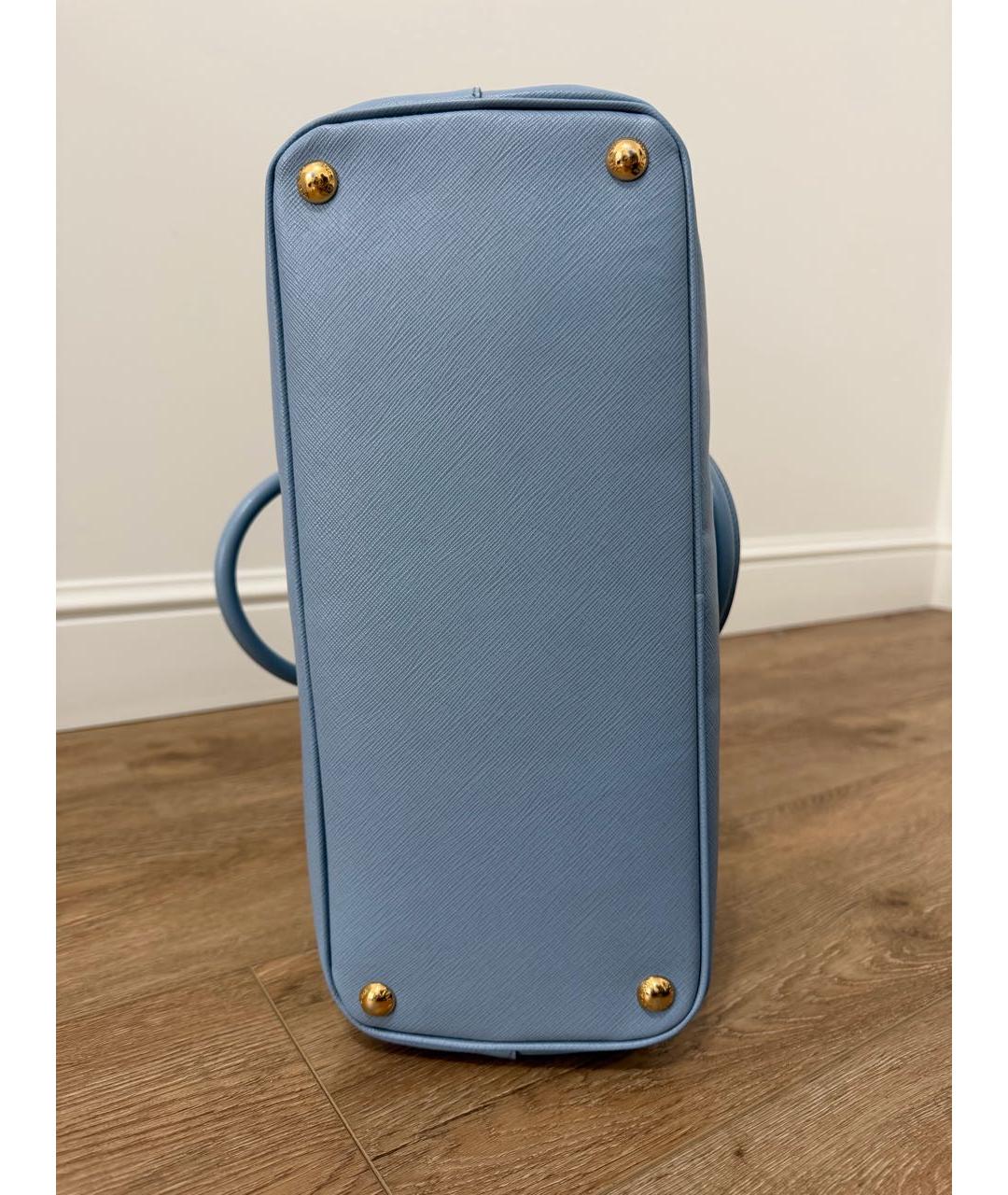 PRADA Голубая кожаная сумка тоут, фото 5