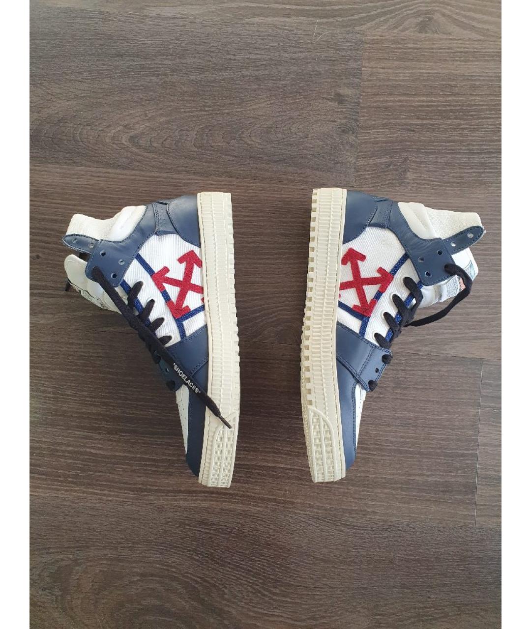 OFF-WHITE Мульти кожаные высокие кроссовки / кеды, фото 4