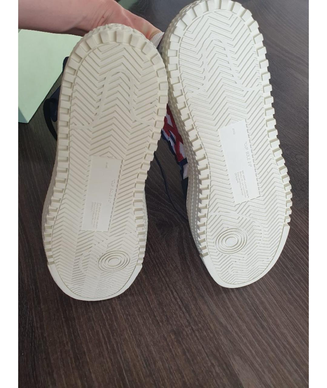 OFF-WHITE Мульти кожаные высокие кроссовки / кеды, фото 7