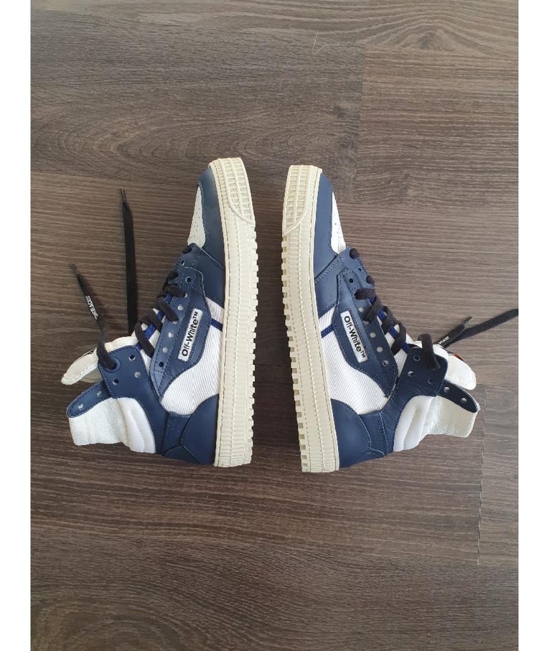 OFF-WHITE Мульти кожаные высокие кроссовки / кеды, фото 5