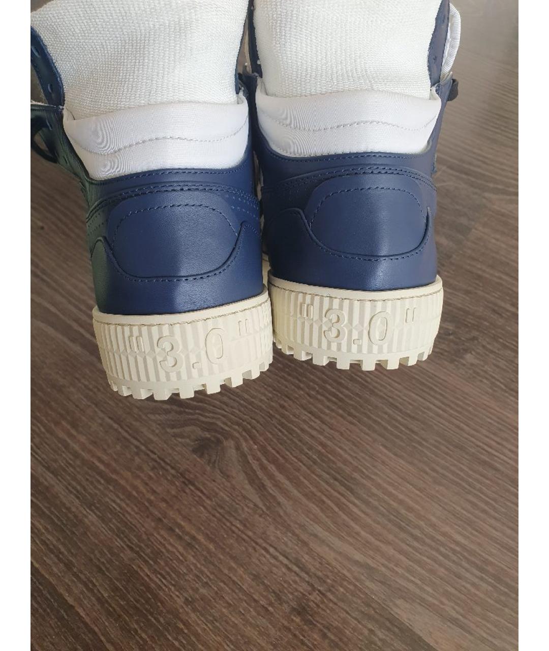 OFF-WHITE Мульти кожаные высокие кроссовки / кеды, фото 9