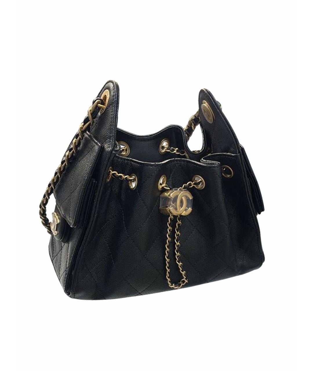 CHANEL Черная кожаная сумка через плечо, фото 1
