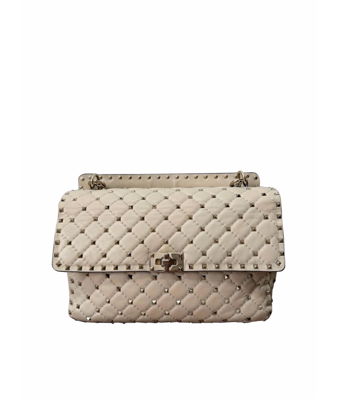 VALENTINO Бежевая кожаная сумка через плечо, фото 1