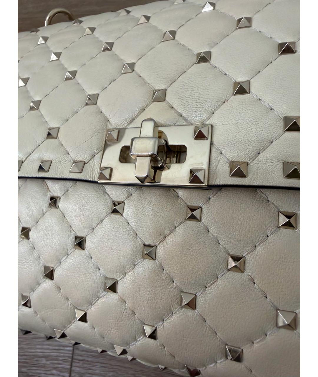 VALENTINO Бежевая кожаная сумка через плечо, фото 4