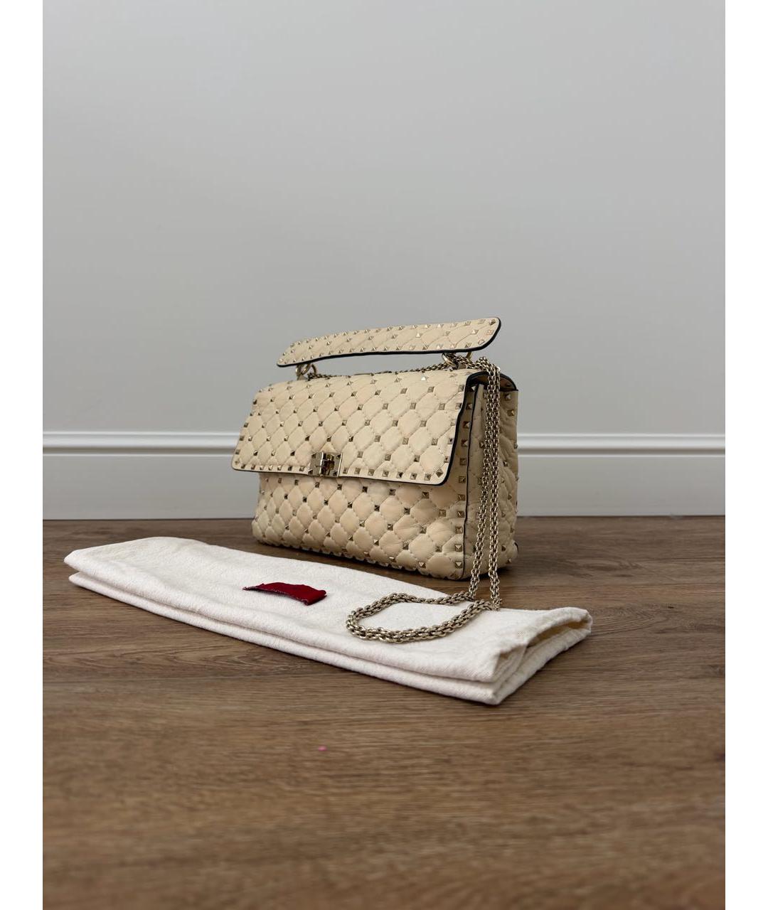 VALENTINO Бежевая кожаная сумка через плечо, фото 2