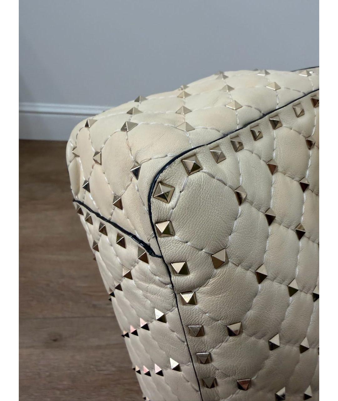 VALENTINO Бежевая кожаная сумка через плечо, фото 6