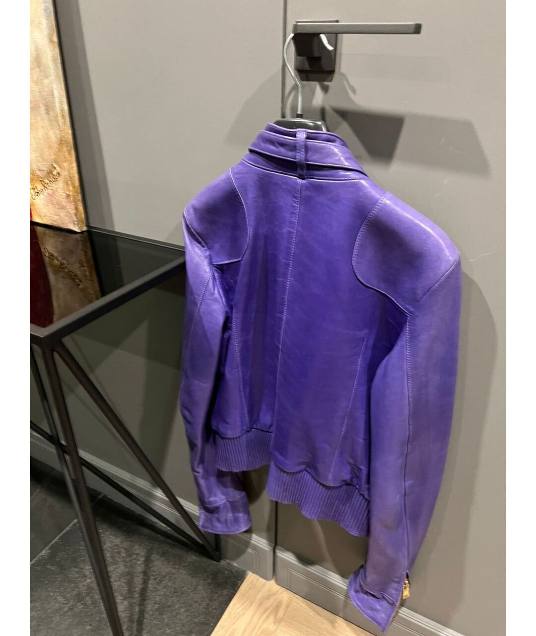 GIANFRANCO FERRE Фиолетовая кожаная куртка, фото 3