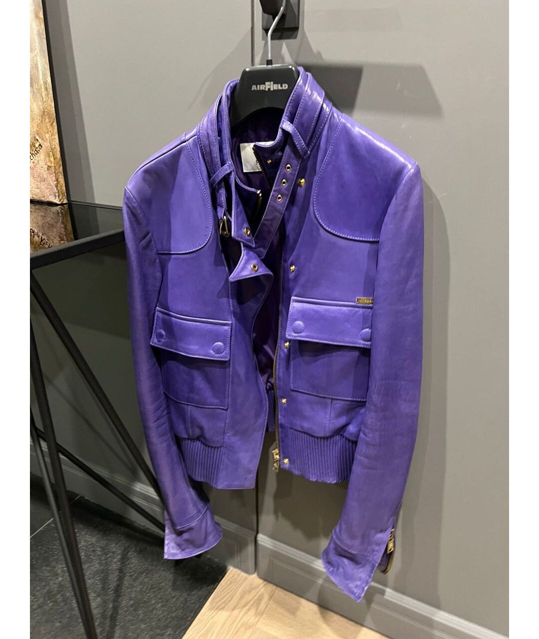 GIANFRANCO FERRE Фиолетовая кожаная куртка, фото 2