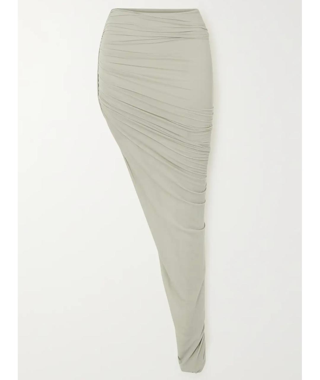 RICK OWENS Серая юбка макси, фото 5