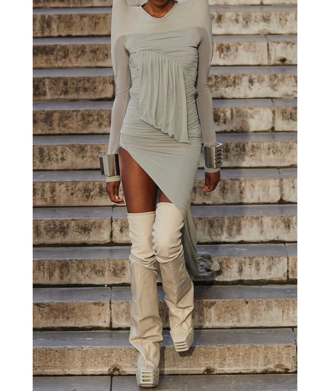 RICK OWENS Серая юбка макси, фото 4