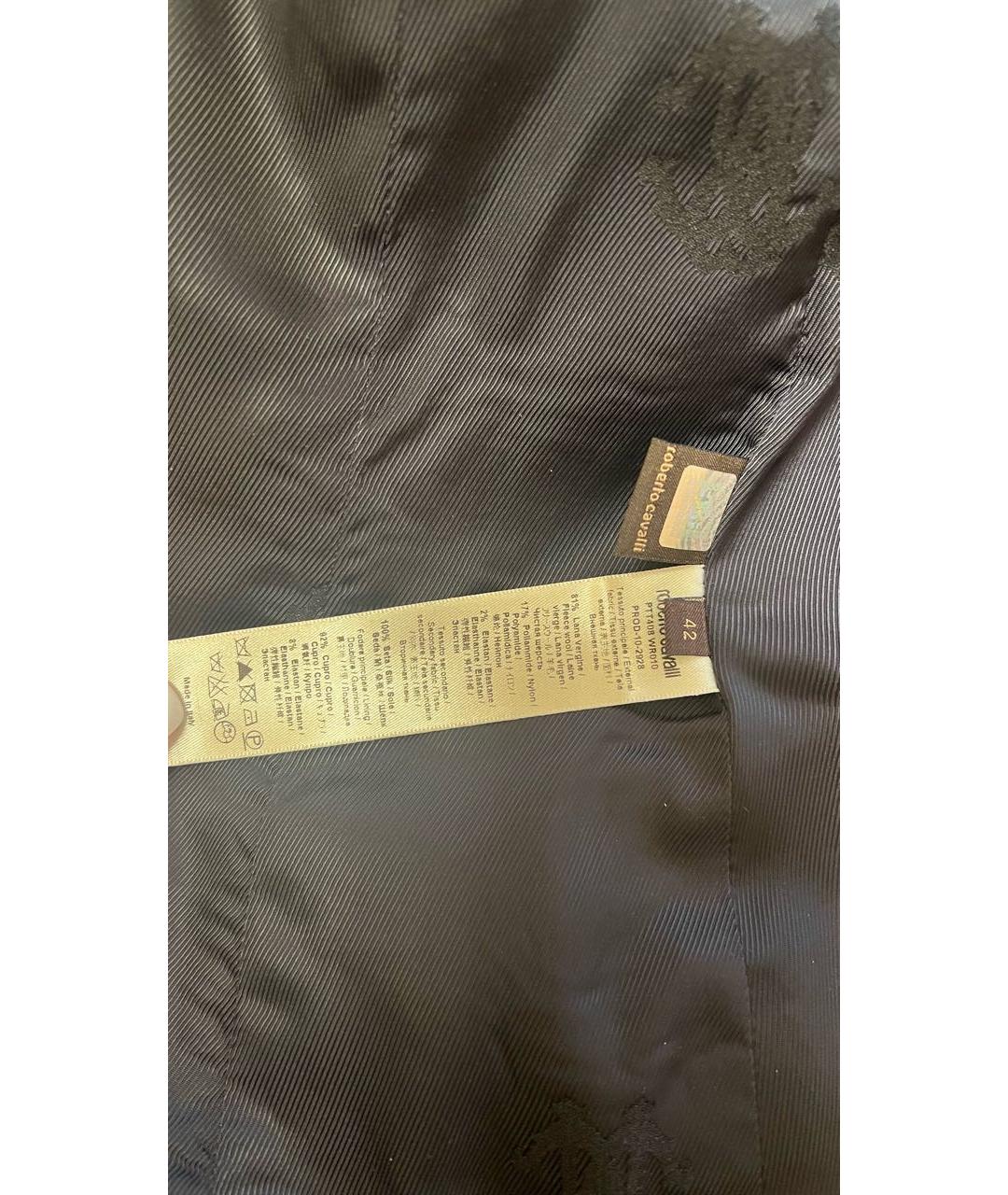 ROBERTO CAVALLI Темно-синий шерстяной жакет/пиджак, фото 5