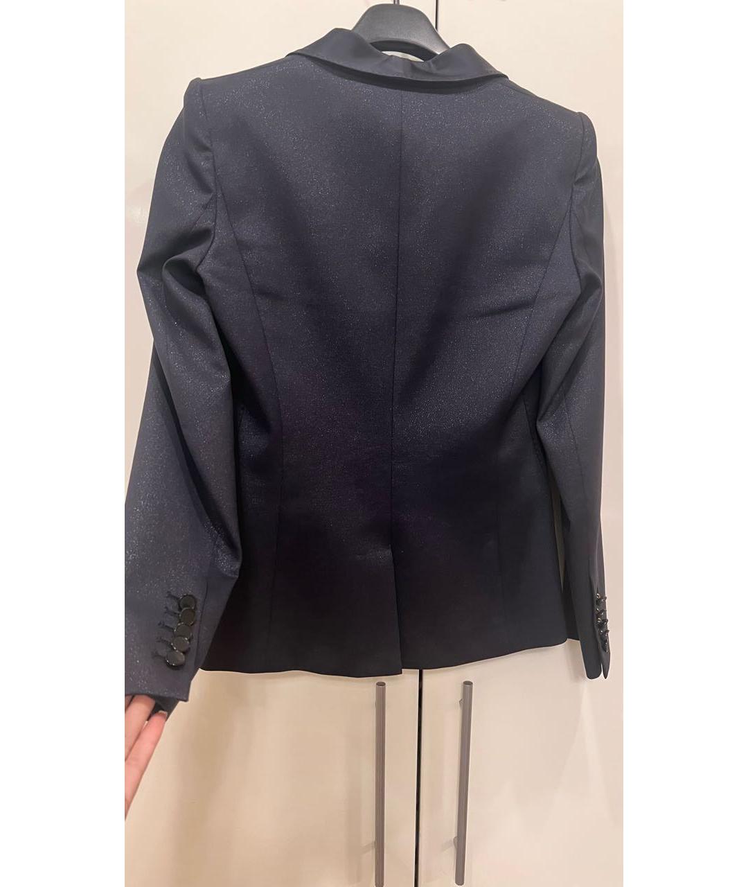 ROBERTO CAVALLI Темно-синий шерстяной жакет/пиджак, фото 2