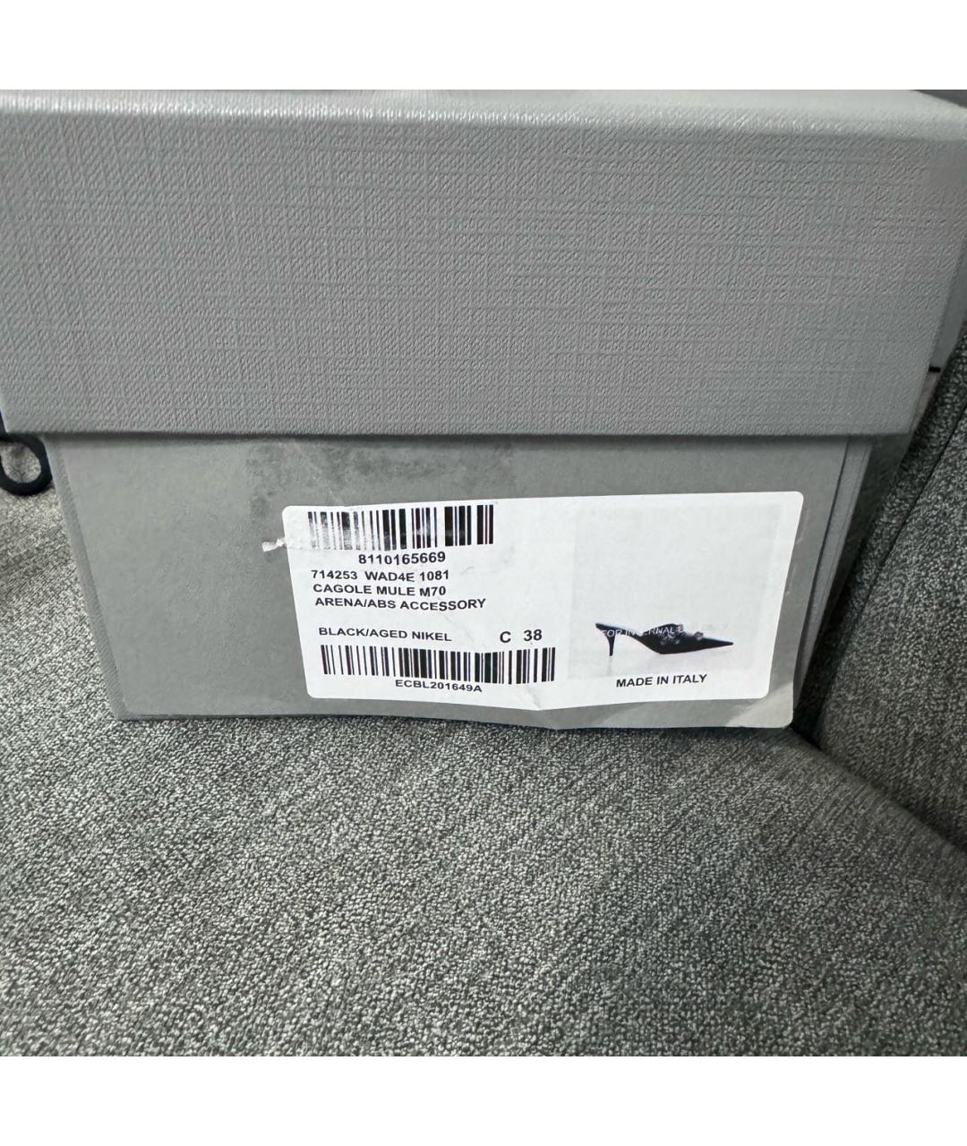 BALENCIAGA Черные кожаные мюли, фото 4