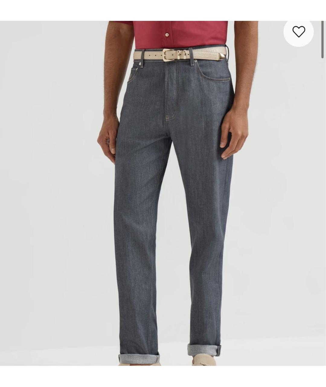 BRUNELLO CUCINELLI Антрацитовые джинсы, фото 6