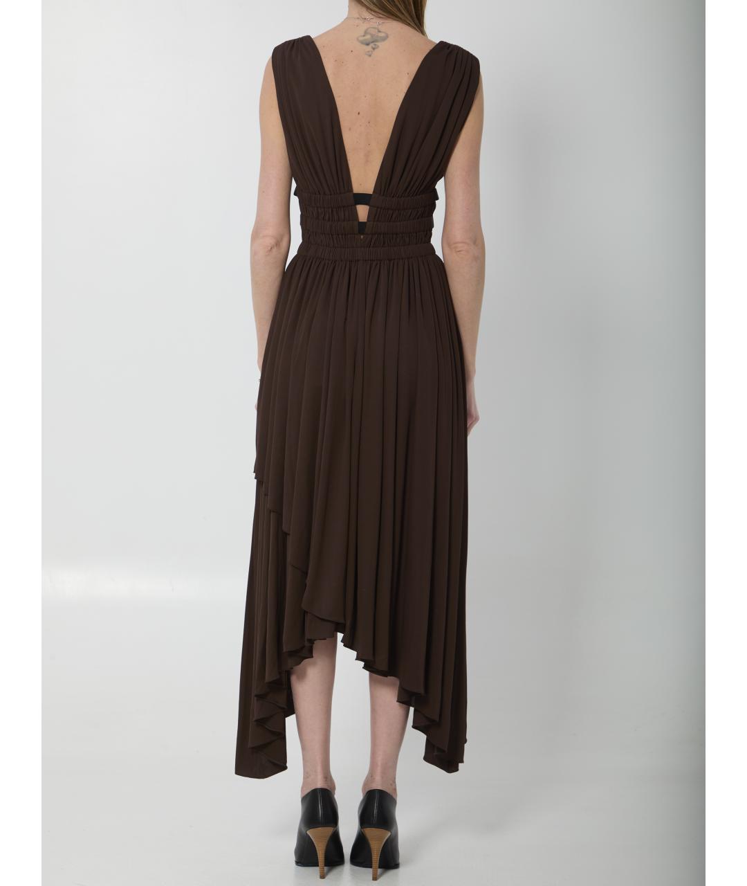 ALAIA Коричневое вискозное повседневное платье, фото 4