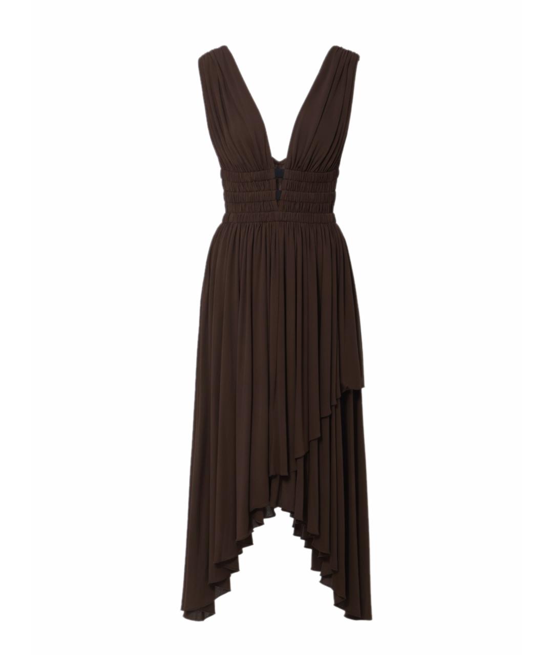 ALAIA Коричневое вискозное повседневное платье, фото 1