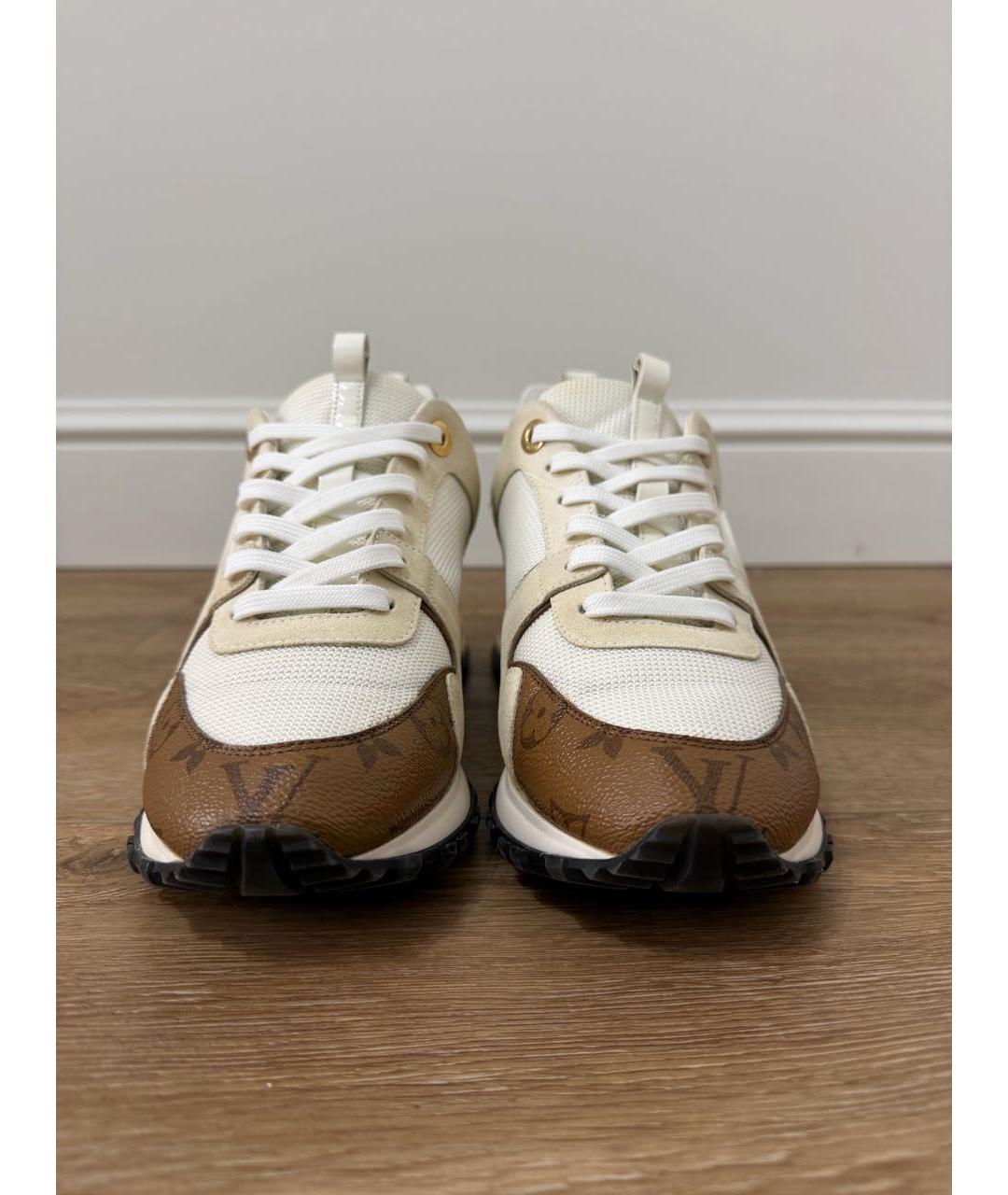 LOUIS VUITTON Бежевые кожаные кроссовки, фото 2
