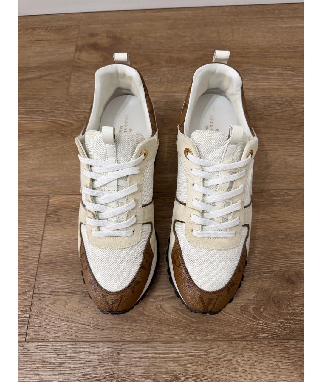 LOUIS VUITTON Бежевые кожаные кроссовки, фото 3