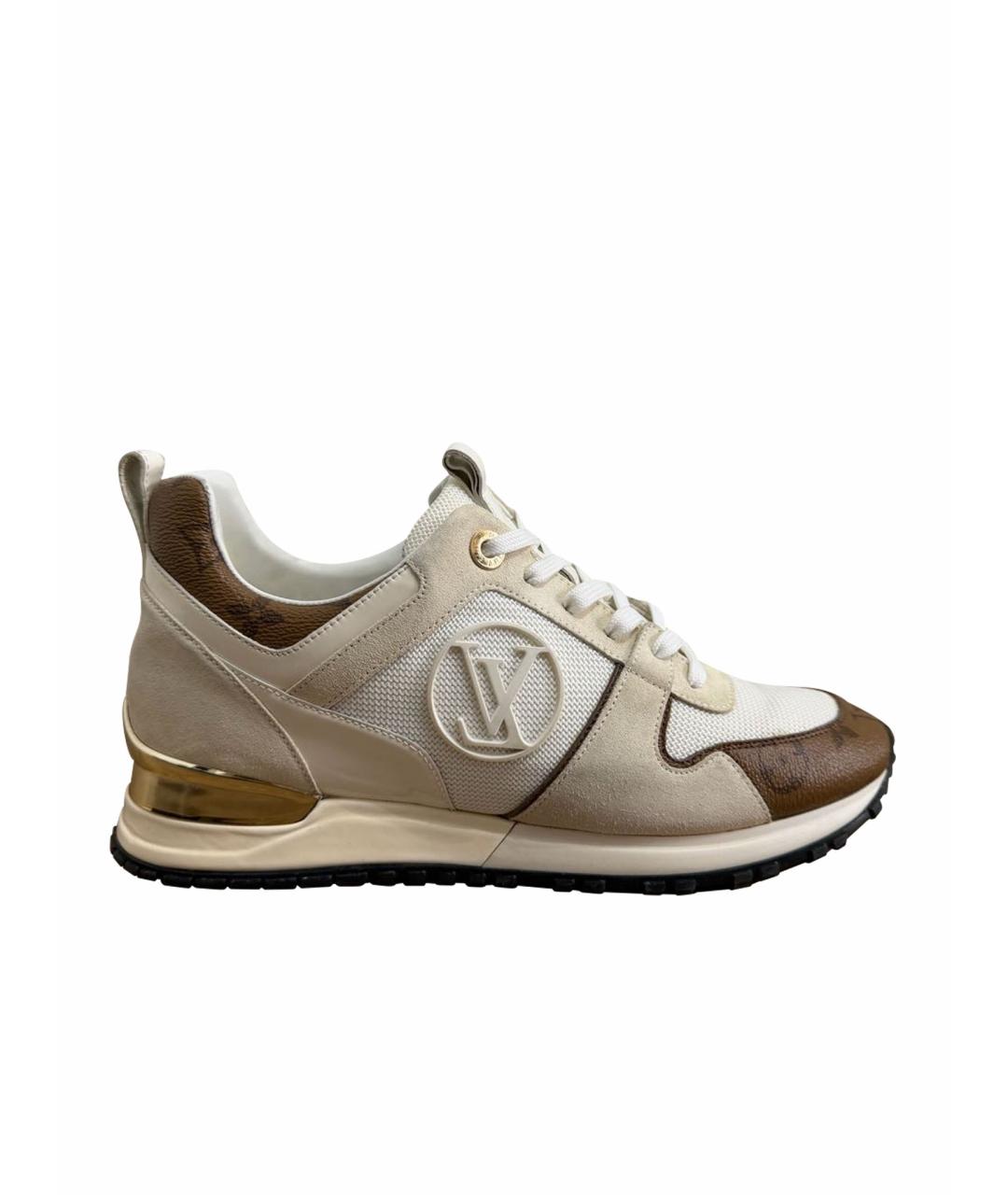 LOUIS VUITTON Бежевые кожаные кроссовки, фото 1