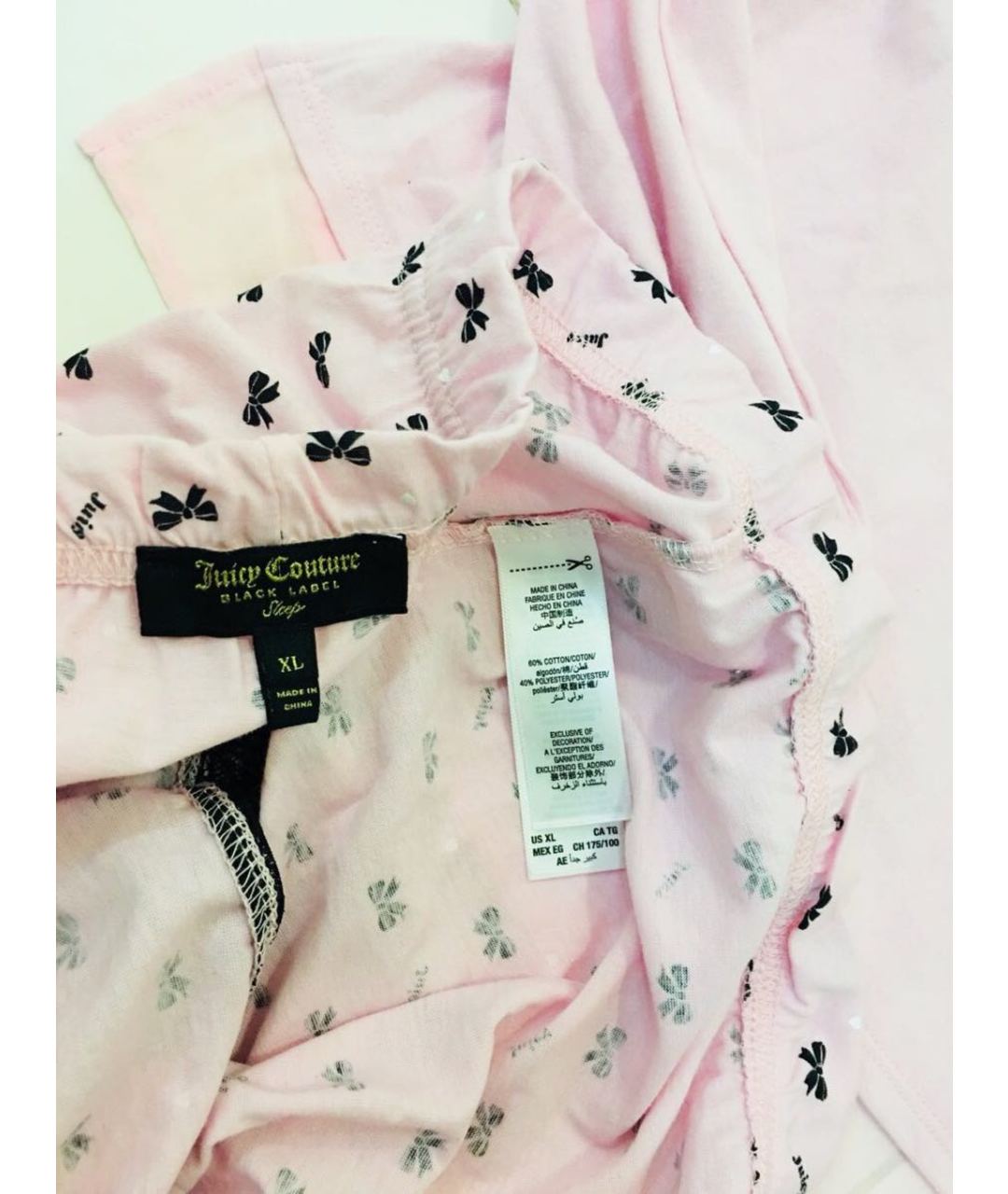 JUICY COUTURE Розовая хлопко-эластановая пижама, фото 4