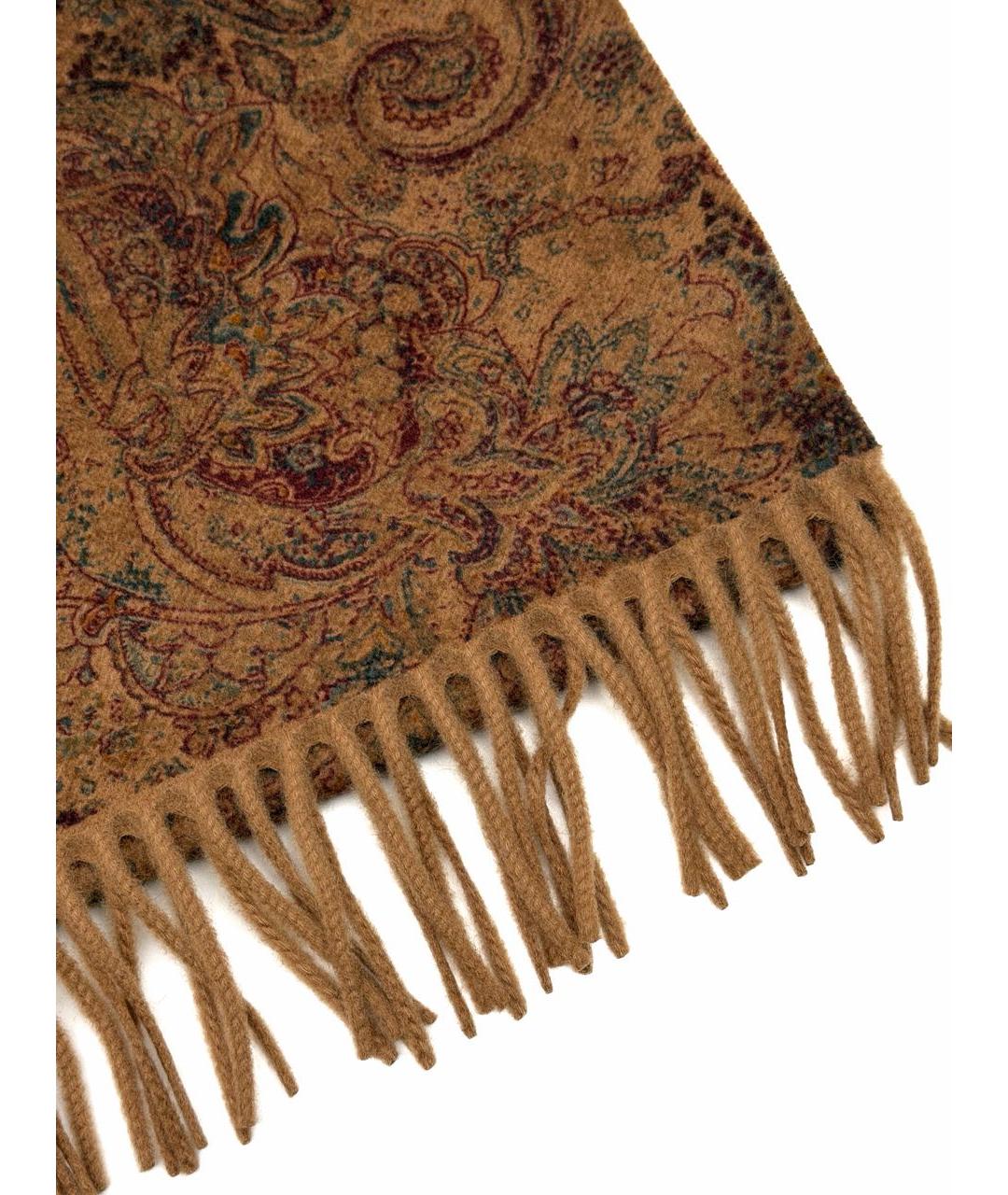 LORO PIANA Коричневый кашемировый шарф, фото 5