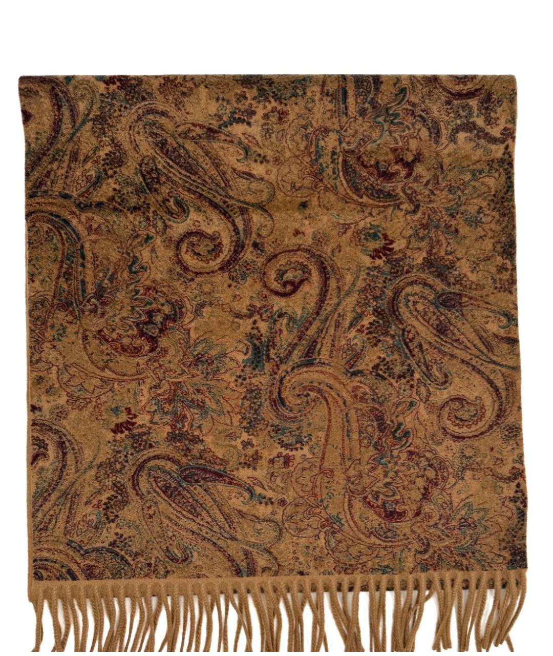 LORO PIANA Коричневый кашемировый шарф, фото 6