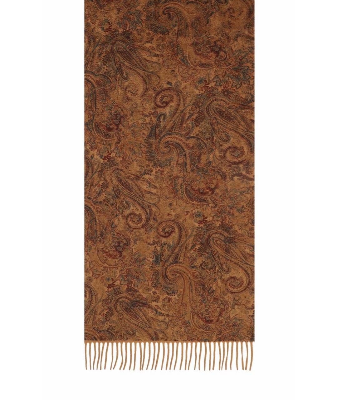 LORO PIANA Коричневый кашемировый шарф, фото 2