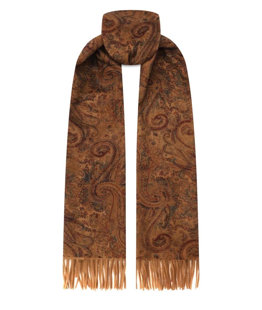LORO PIANA Коричневый кашемировый шарф, фото 1