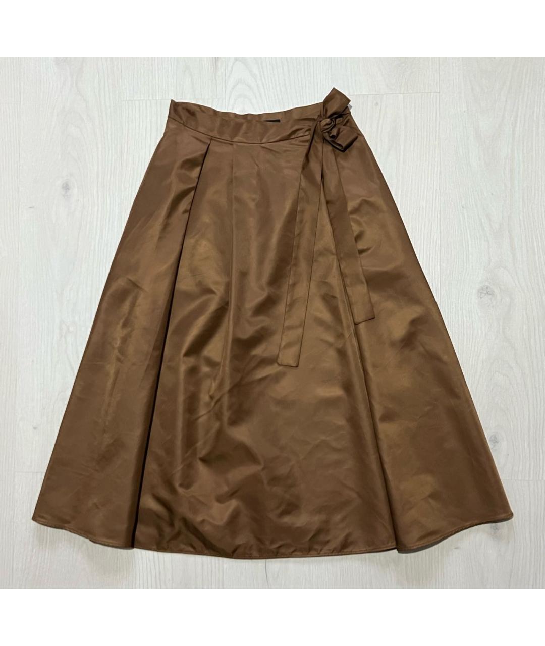 WEEKEND MAX MARA Коричневая полиамидовая юбка миди, фото 3